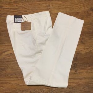 NWT Bill’s Khakis White M2 Plain Front Poplin 36W
